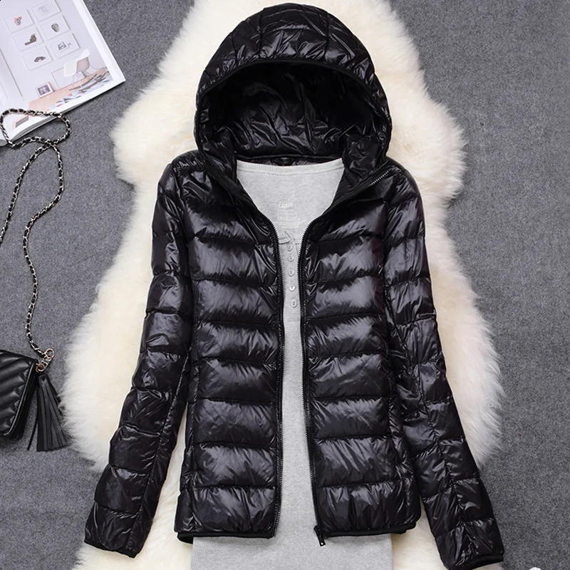 Women Puffer Jacket 15 Colors Plus Size 5XL 6XL 7XL Spring Autumn Female Ultra Lightweight Packable Hooded Down Coats 241105