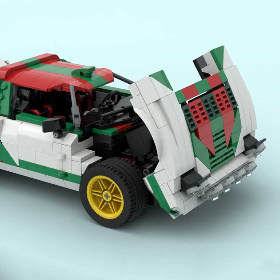 Free shipping Blocks 1023 pieces of MOC Speed Champion Lancia Rally assembled racing models toy technology car building blocks DIY childrens birthday 