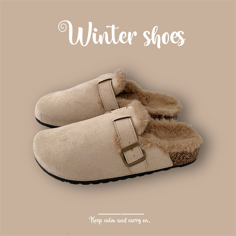 2024 New Outdoor Leisure Designer Slippers Flat Toe Half Slippers Fashion Women's Warm Fur Indoor And Outdoor Slippers, 2024 Autumn And Winter Ne