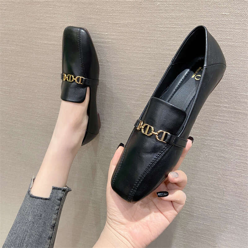 Little Leather Women In Spring 2023, Flat Bottomed Loafers For Lazy People, One Foot On A British Style Daily Single Shoe, Plus Size Shoes