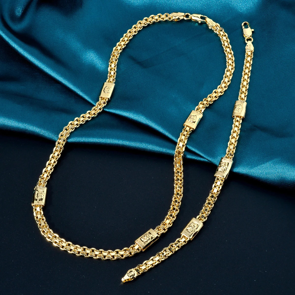 ZEADear Jewelry Sets Dubai 18K Gold Plated Link Chain Hip Hop Style Men Choker Necklace And Bracelets Trendy Party Gift 241105