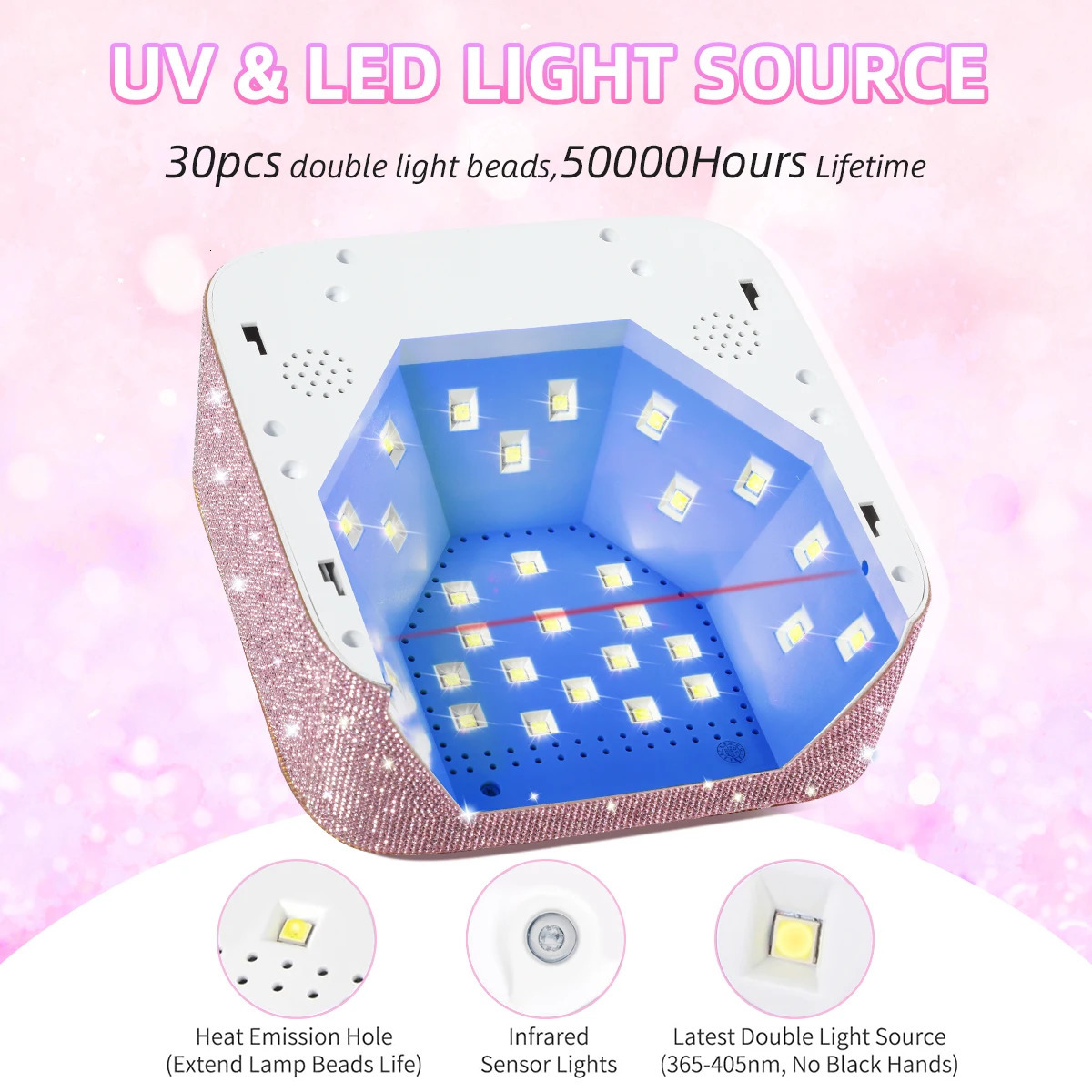 Rechargeable UV LED Nail Lamp 30LEDS Cordless UV Light For Nails Professional Curing Lamp For Gel With Touch Screen Salon Tools 241104