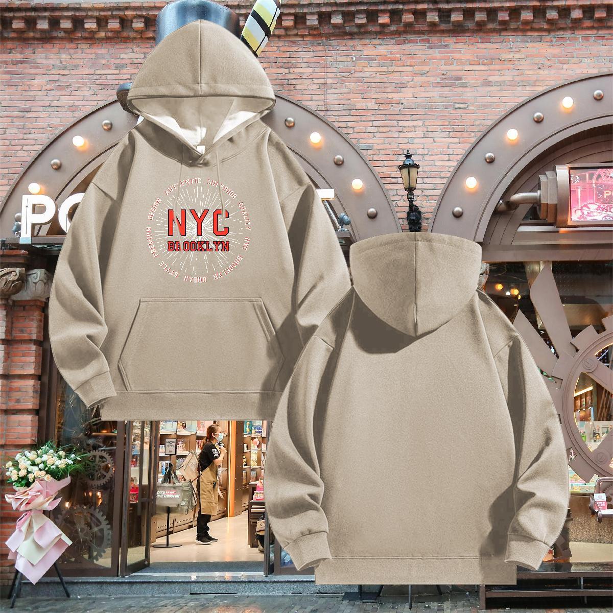New Hooded Sweatshirt Hooded Collar Long Sleeve Loose Fit Hoodie Pullover Cartoon Printing S-3XL Clothes Hoodie Autumn Winter Cotton 350g