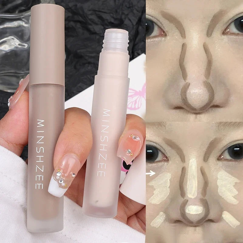 Waterproof Liquid Contour Stick Matte Highlighter Nose Shadow Long Lasting Brightening Face Bronzers Contouring Makeup Cosmetics 241105