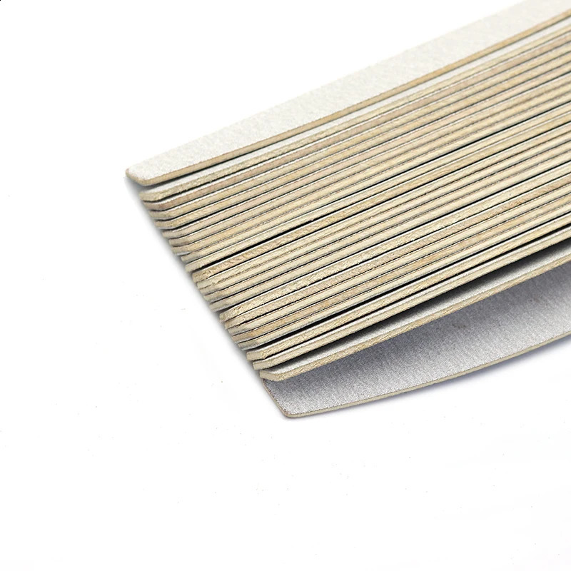 50100Pcs Grey Halfmoon Nail File 100180240 Grit Sanding Nails File Buffer Nail Supplies For Professional Manicure Accessories 241105