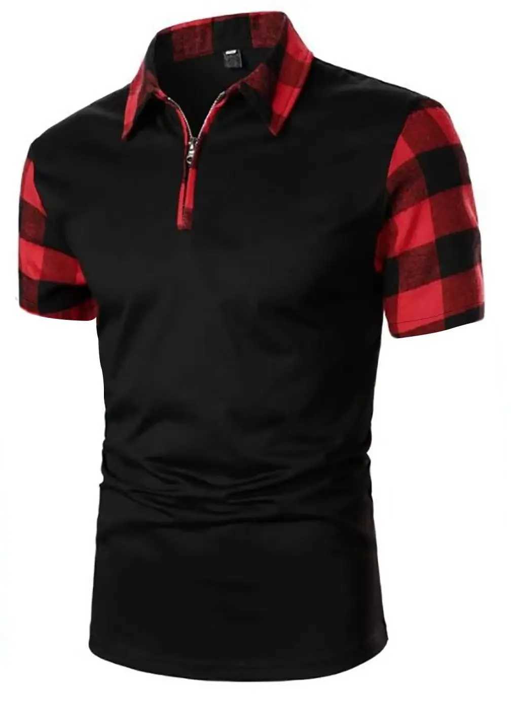 2024 Summer New Mens Casual Short Shirt Office Fashion Collar T-shirt Mens Tiki Shirt Mens Clothing W241104