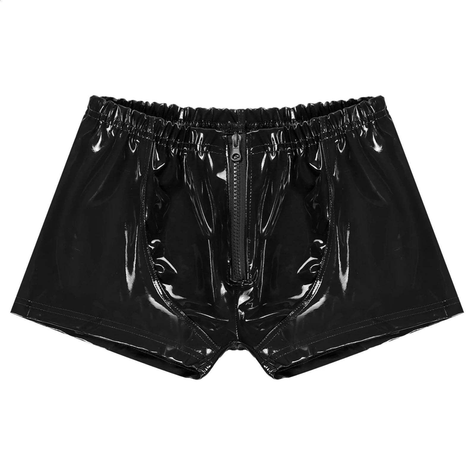 Mens Boxer Briefs Wet Look Patent Leather Pants Underwear Underpants Shorts Nightclub Party Bar Stage Performance Costume 241105