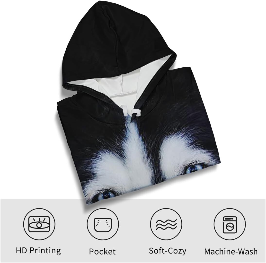 Hoodie for Mens Womens Novelty Siberian Husky 3D Print Hoodie Animal Sweatshirt Pullover for Men Women Graphic keep warm cool