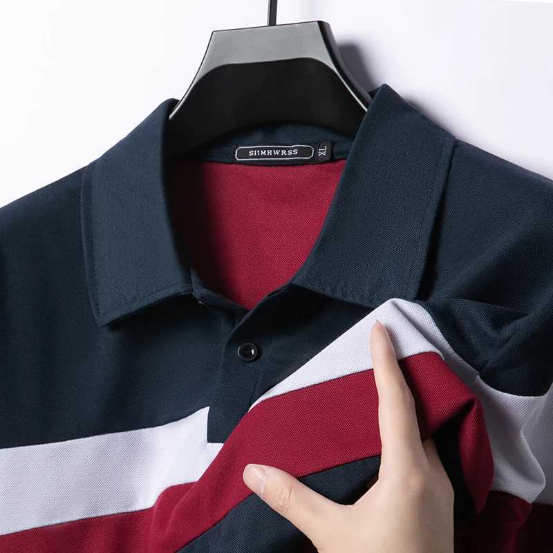 Summer new mens casual slim fit shirt with breathable lapel button short Slyved top mixed color comfortable T-shirt W241104