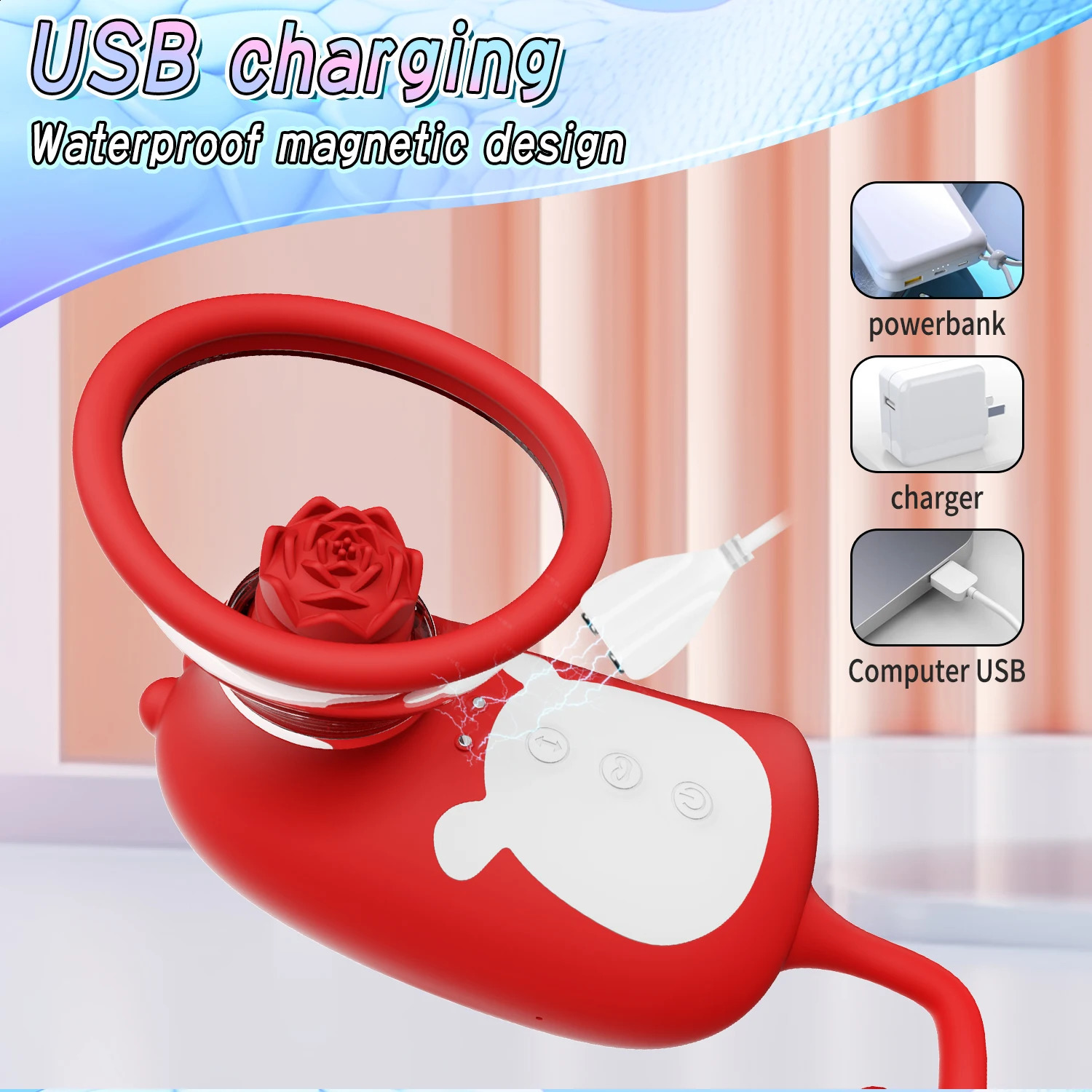 Thrusting RoseDildo Vibrator for Women Clitoris Stimulator Sucker Vacuum Vibrating Egg Nipple Sucking Female Sex Toys Adult 241105
