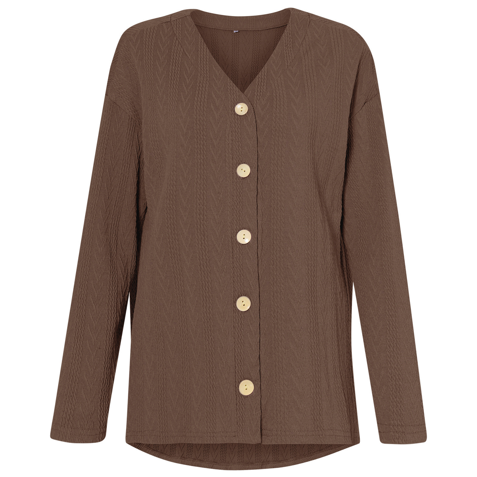 Top Women's Early Autumn Solid Color V-Neck Versatile Knitted Cardigan Coat Harajuku Streetwear Knitwear