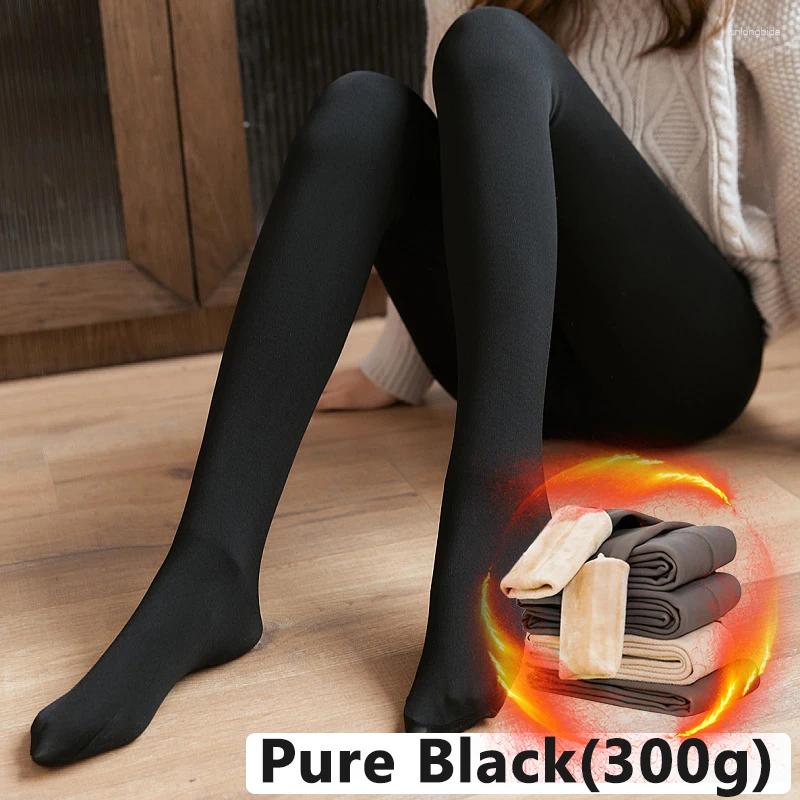 Women Socks Winter Warm Velvet Leggings Women's Thermal Pants Polar Pantyhose Sock Lined Tights Skin Effect High Waist Wool