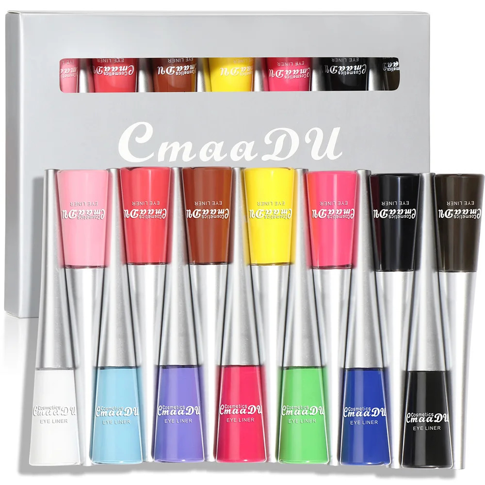 CmaaDu 14ColorSet Waterproof Excess Liquid Eyeliner Pencil Makeup Colorful Fiery-Hued Pigment Colour Eyleliner Pen Cosmetic 241104