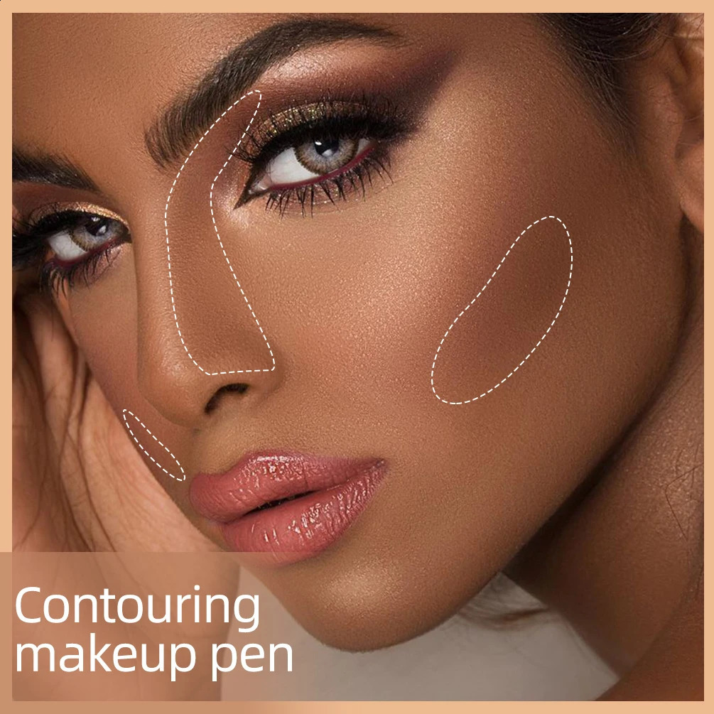 QI Face Liquid Contour With Cushion Applicator Natural Cream Moisturizing Multi-use Stick Contour Liquid Bronzer Makeup 241105