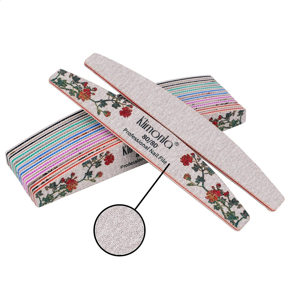 50Pcs Nails file 100 180 80 150 240 grit for Manicure accessories professional nail material Exclusive Flower Print Salon Tools 241105