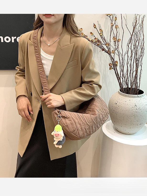 Commuting leisure small women's simple and fashionable dumpling bag, autumn new design, textured shoulder bag designer bags handbags women