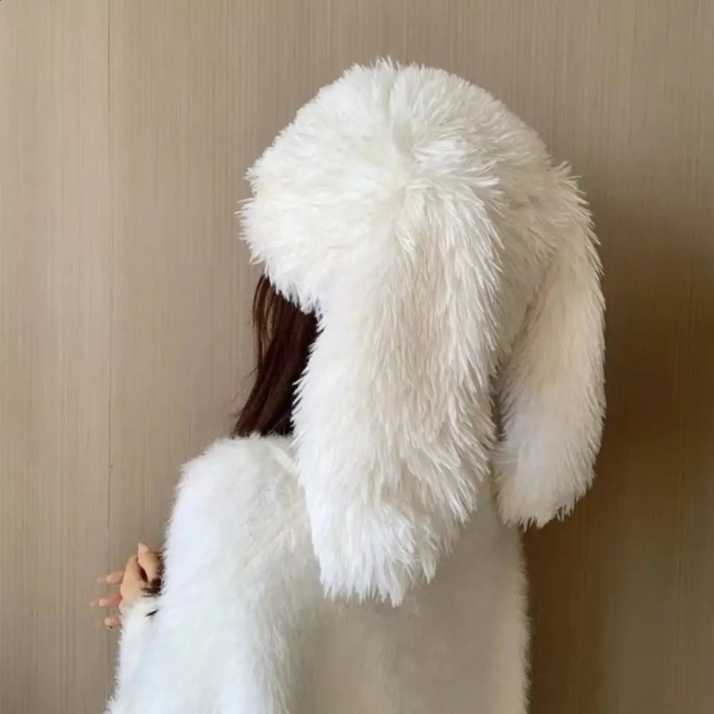 Rabbit Warmer Headwear Bunny Ears Winter Hat Long Beanies Cap Girls Beanie 241105