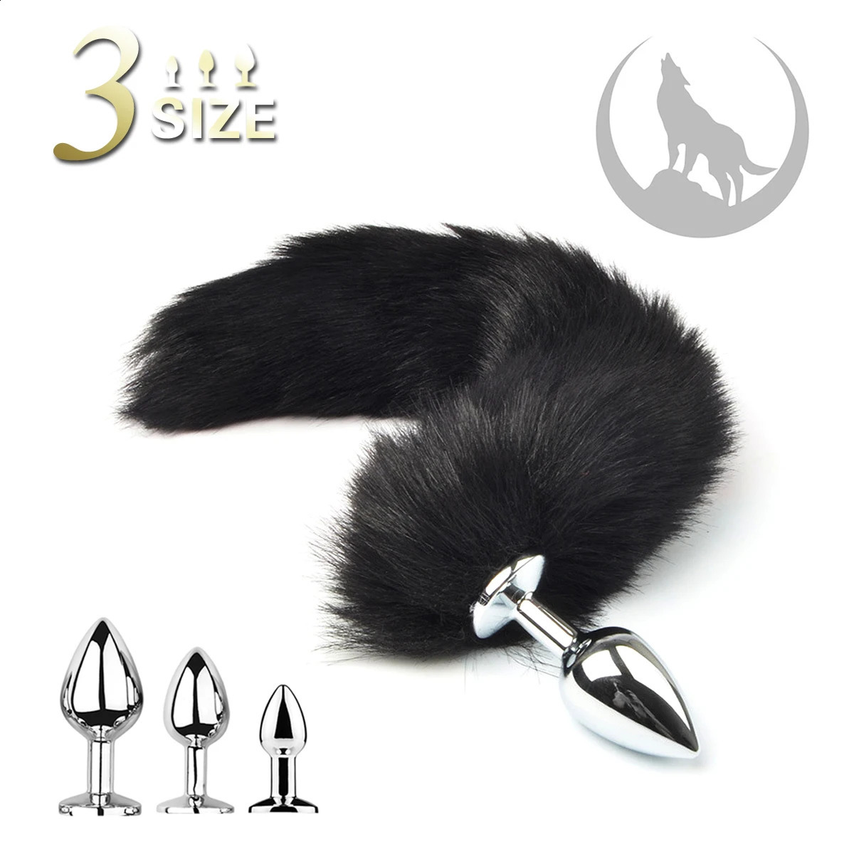 1pcs BDSM Three size dog tail anal plug animal butt roleplaying sex games men and women toys 241105