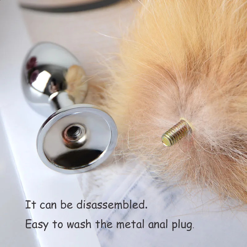 Separable Anal Plug Real Fox Tail Cosplay Butt Sex Adult Products Toys for Woman Couples Men Sexy Shop 241105