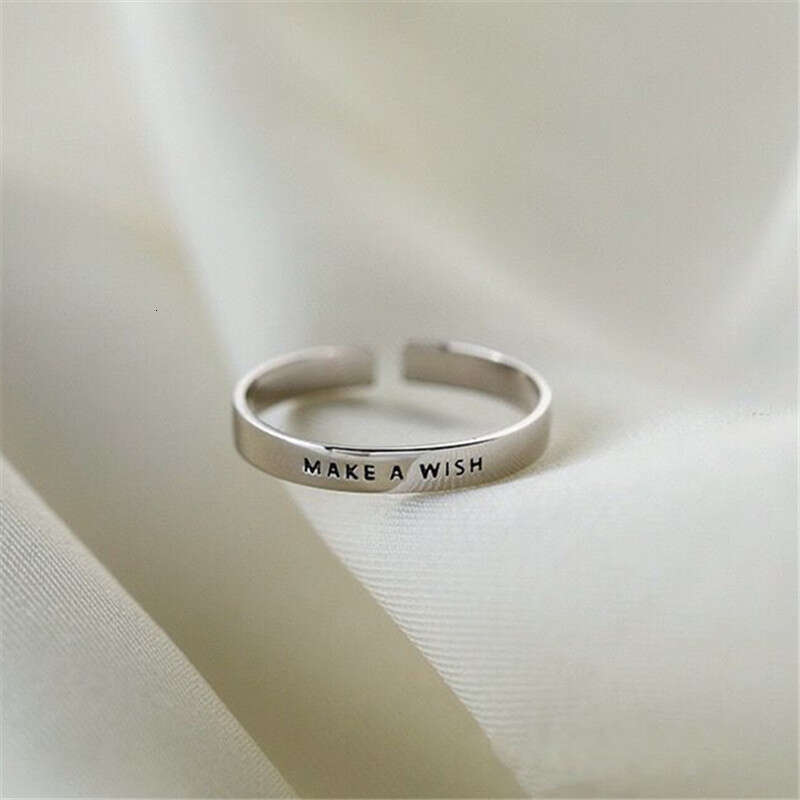 2025 New Fashion Simple Jewelry Make Hot Matte Letter Ring for Women Men Retro Creative Opening Finger Rings Party Jewelry Gifts