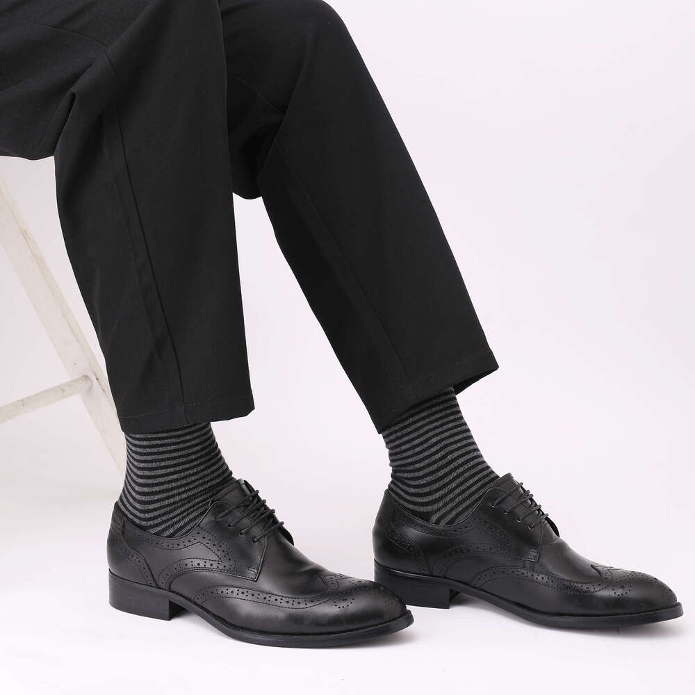 shanshi men socks Men's Long Stocking Large Diamond Grid Stripe Solid Color Business Autumn/Winter Thick Edition