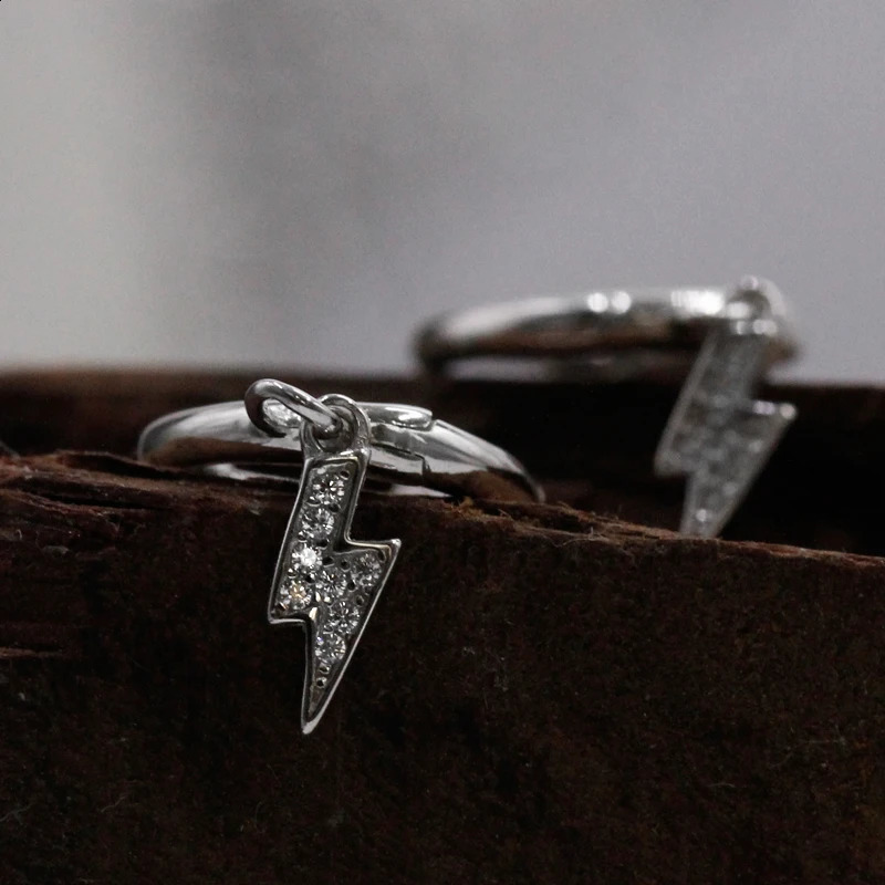 S925 Silver Gothic Lightning Earrings Pendant Earrings Lightning Pendant Punk Cool Y2K Gift Recommendation for Men and Women 241105