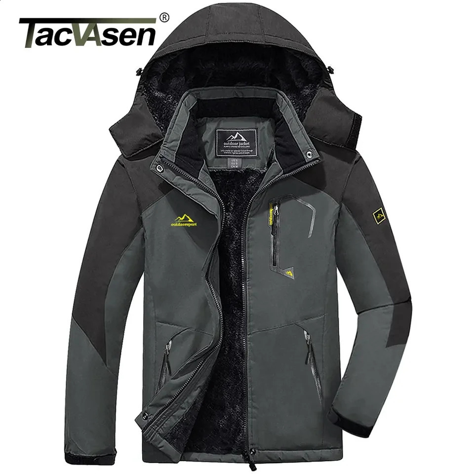 TACVASEN Winter Fleece Lined Jacket Mens Lining Coats Thermal Warm Hiking Walking Outdoor Windbreaker Male 241105