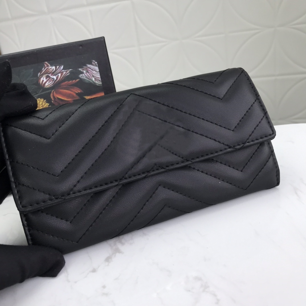 new Fashion Designers Wallets Luxurys Mens Women Leather Bags High Quality Classic Marmont Letters Girls Purses Original Box Digram Card Holder purse 001