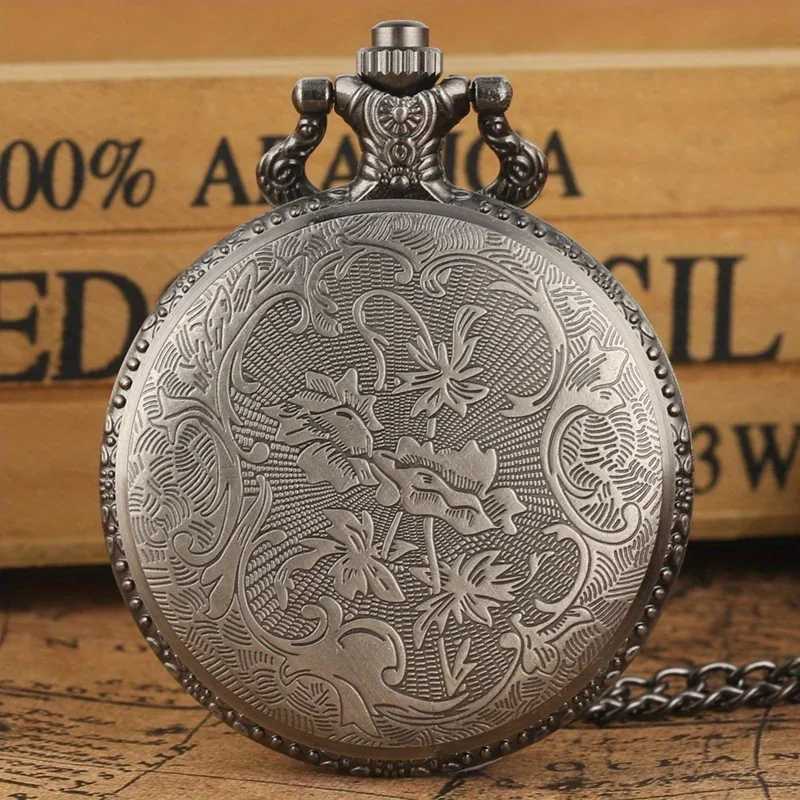 Bronze Grey United States Marine Corps Symbolic Quartz Pocket Watch Chain Necklace Pendant Gift FOB Clock Art CollectiblesX241104