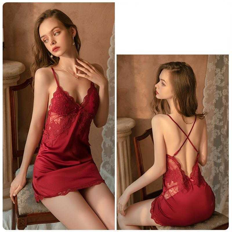 Skirt Avril Lavigne Sexy Sexy Pajamas for Chest Pads Lace Hanging Straps Temptation for Small Breasts Home Fury Pure Desire Pajamas