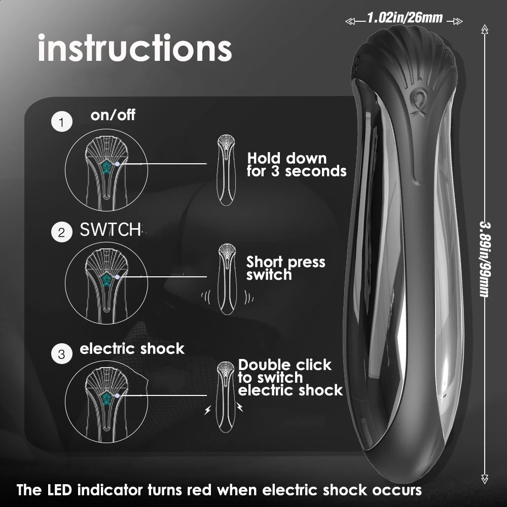 Electric Shock Anal Butt Plug Vibrator Prostate Massager Dildo Bullet Sex Toys for Men 241105