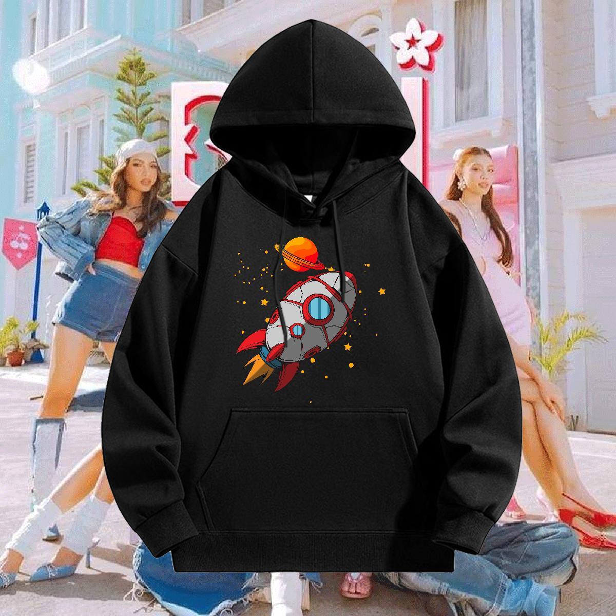 Wholesale Mens Hoodie Breathable Warm Men Clothes Hoodie Cartoon Print Tops Sports Casual Thick Plush