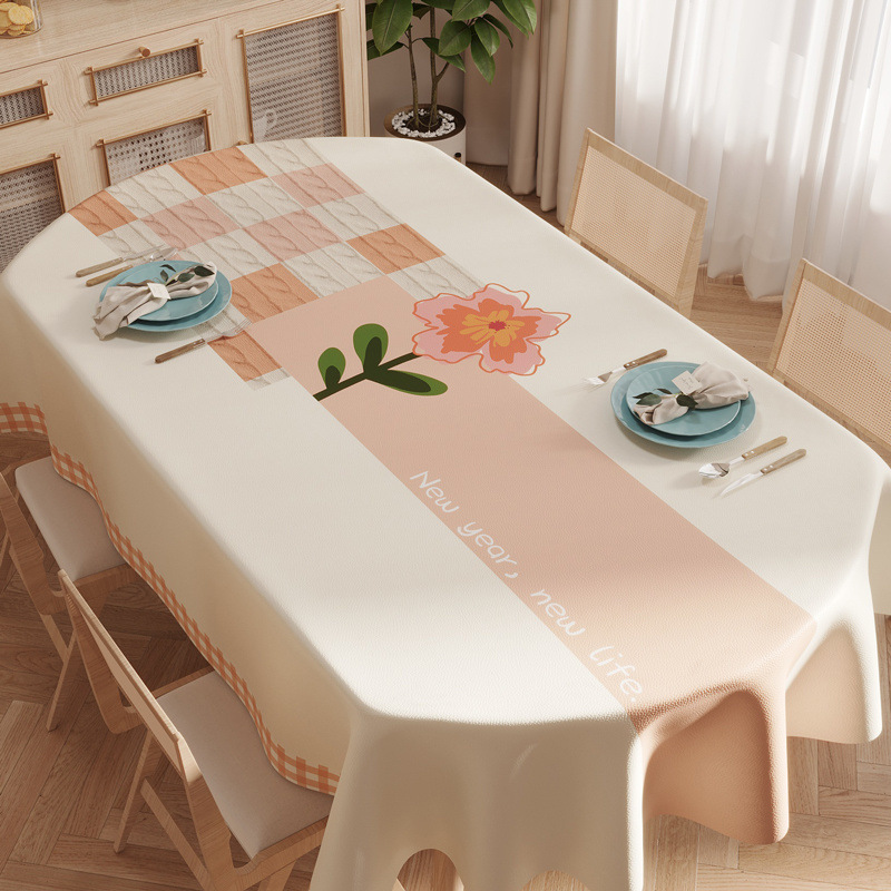 Oval Tablecloth Waterproof and Oil-proof Washable Coffee Table Tablecloth Desktop Protection Mat PCV 78AH01