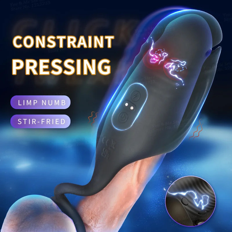 Wireless Electric Shock Pulse Penis Vibrator Male Masturbator Sex Machine Delay Trainer Cock Ring Glans Massager Toys 241105