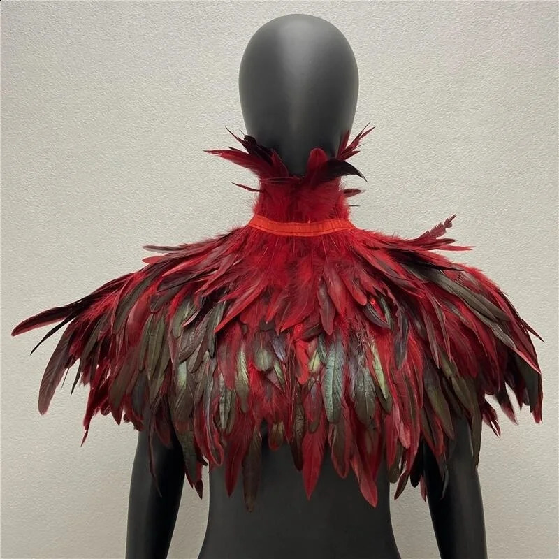 Dress Cape Halloween Wedding Party Shawl Scarf Women Neck Scarves Woman Gothic Style Snood Children Turkey Shawls Feather Y2k 241105