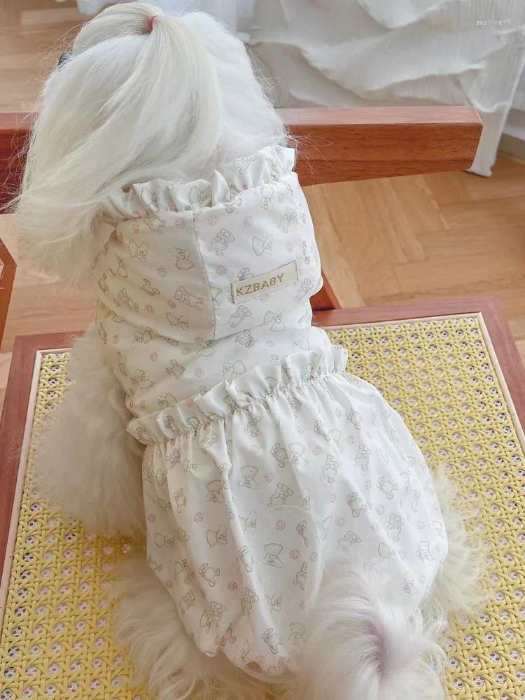 Update Dog Apparel Pet Warm Princess Dress Autumn Winter Medium Small Cotton Clothes Sweet Hoodie Cute Coat Kitten Puppy Fashion Skirt Poodle