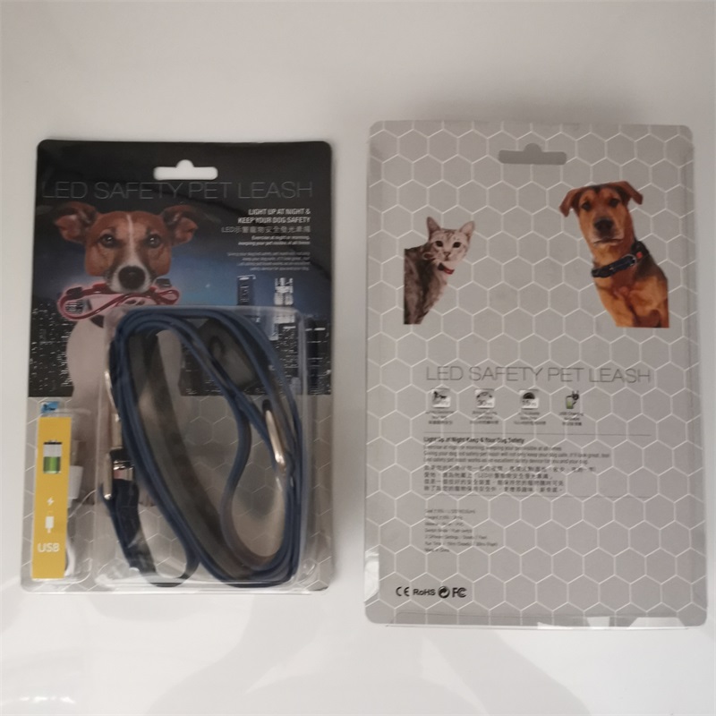 Pet traction rope led lights up dog collar walking free hands rope warning cats and dogs supplies at night outdoor black red green wear resistant 37 0