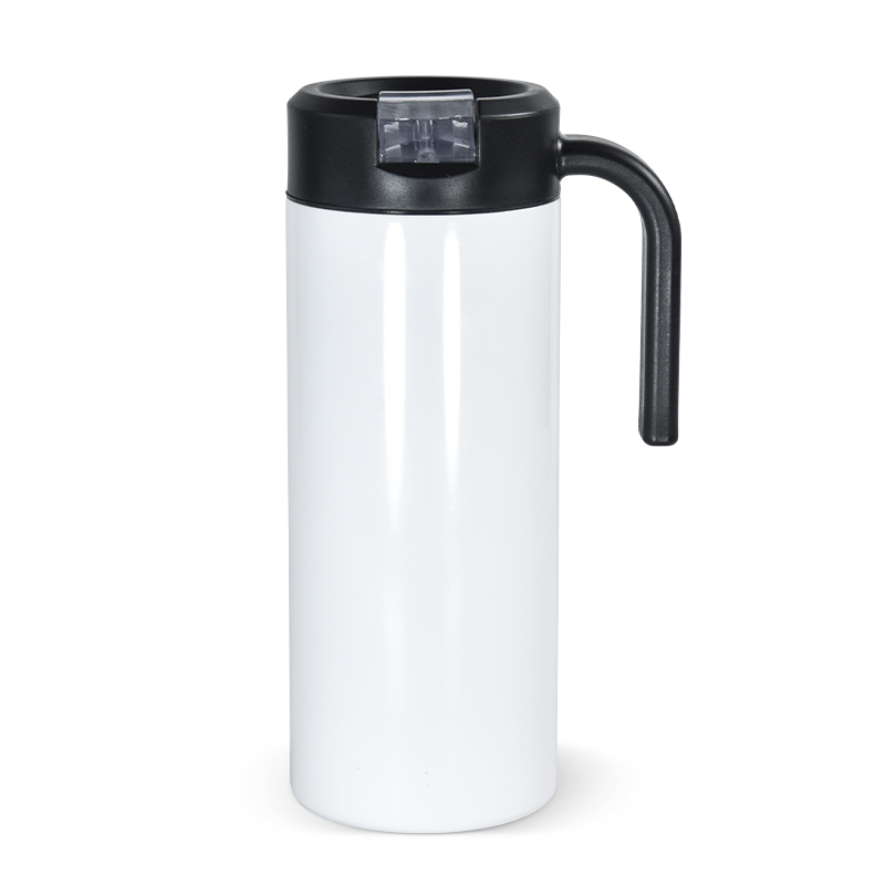 sublimation 12oz 15oz 20oz straight Tumbler with straw lids black handle Stainless Steel Tumbler Vacuum Insulated Cups