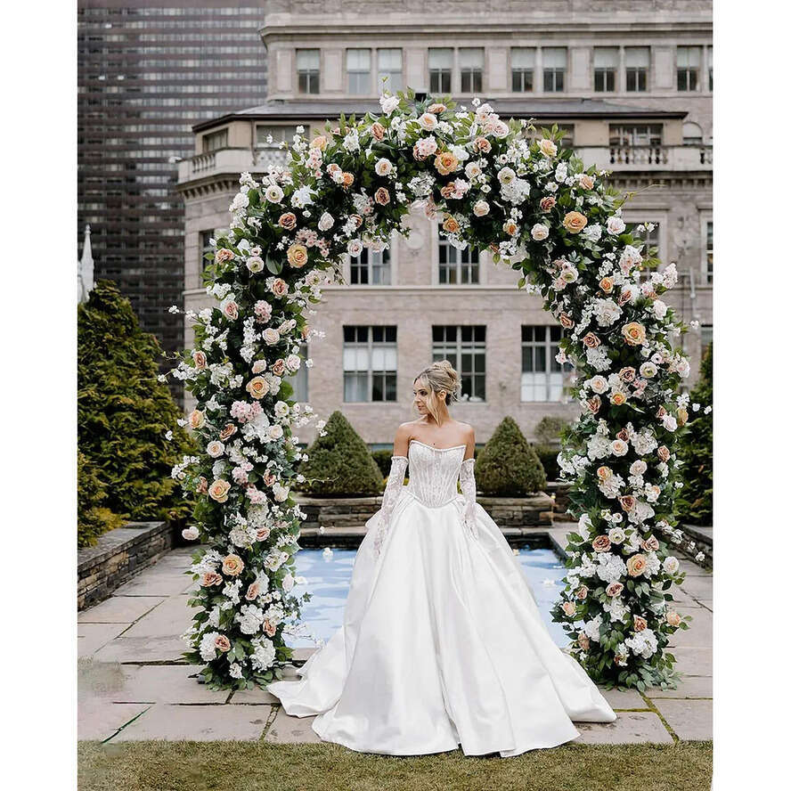 E Elegant A Wedding Dress Strapless Detachable Sleeve Lace Applique Bridal Gown Robe Saudi Arabic Vestidos De Novia Pplique Rabic