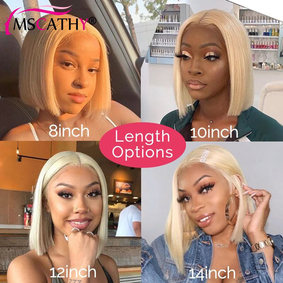 613 Blonde Lace Front Wigs For Women Short Bob Brazilian Human Hair Wig Brown Roots HD Transparent Lace Frontal Wigs Preplucked 241104