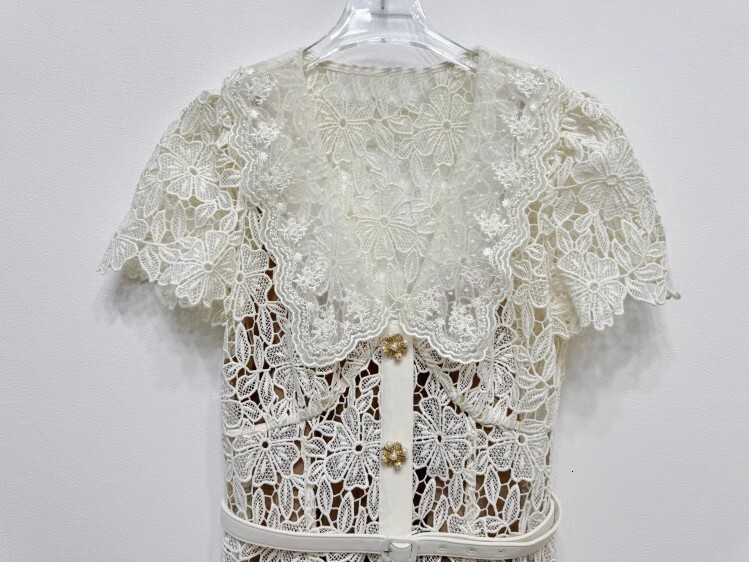 JAMERARY Quality Summer Pearls Dias Beaded Buttons Water Salute Wer Embroidery Lace Evening Prom Dress Women Holiday Robe