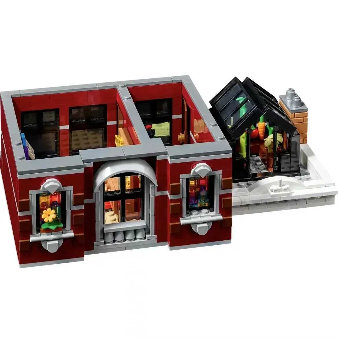 Blocks Newly created Jazz Club professional pizza shop model modular building block compatible with 10312 street view toysY24110541SQ