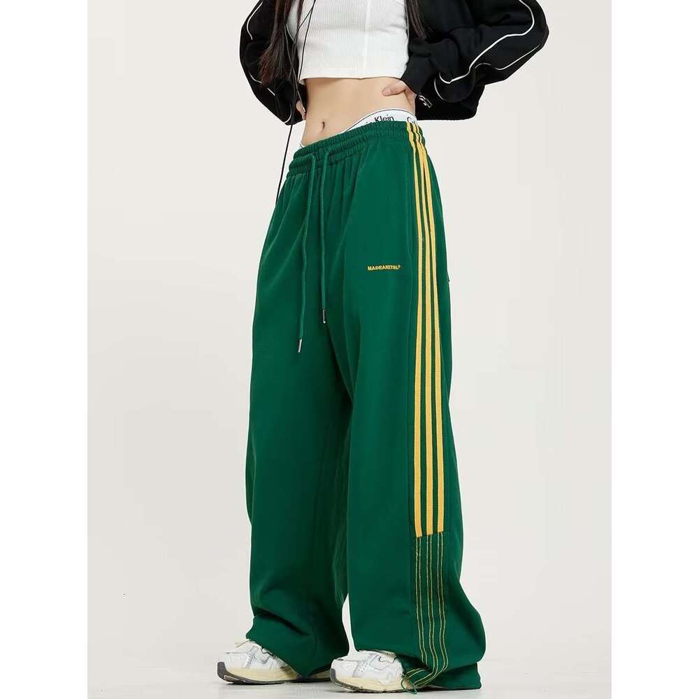 shanshi three stripes pants Three bar sports women in spring and autumn thin fit loose fitting tied casual for students cropped harem pants small leg 