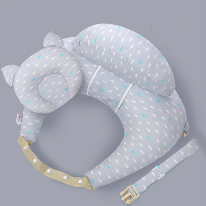 Multi functional nursing pillow holder with shoulder strap baby pillow born cartoon baby shaped pillow soft feeding pillow 241105