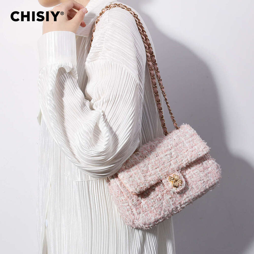 Designer Bag CHISIY Original Handmade Small Fragrance, European And American Chain, Fashionable Commuting Shoulder Bag, Handbag
