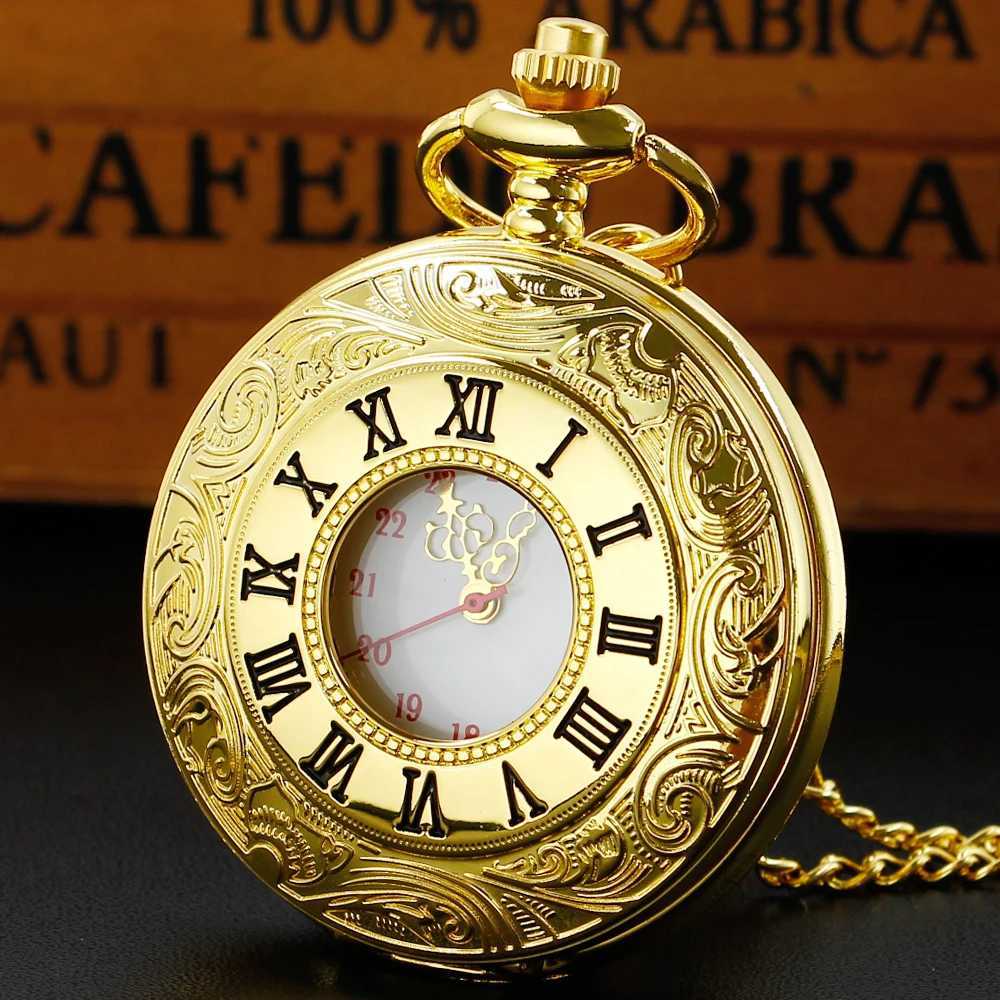 Luxury Gold Vintage Quartz Pocket Watch Womens and Mens Jewelry Pendant Accessories reloj bolsillo digitalX241104