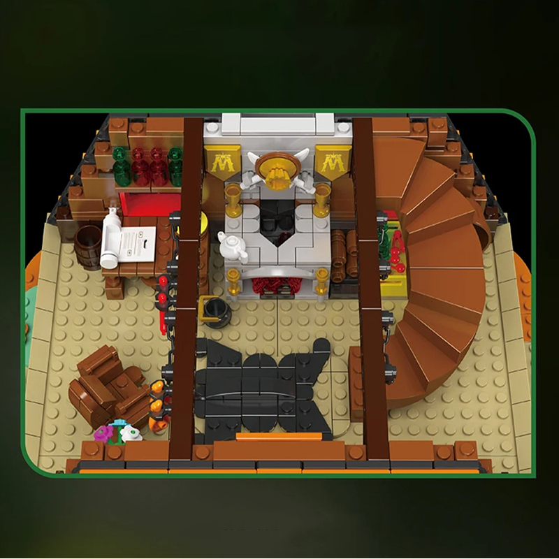 The A-Frame Forest Cabin Modular Building Blocks MOULD KING 16053 Jungle Hut Set with LED Light for Adults and Teenagers Toys Kids Christmas Birthday 