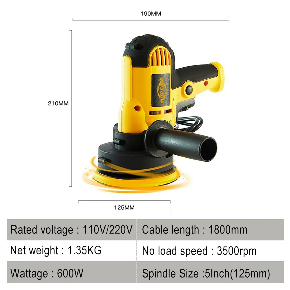 220V Electric Car Polisher Machine 600W 3500rpm Auto Polishing Machine Sander Small Portable Polish Waxing Tools 240321