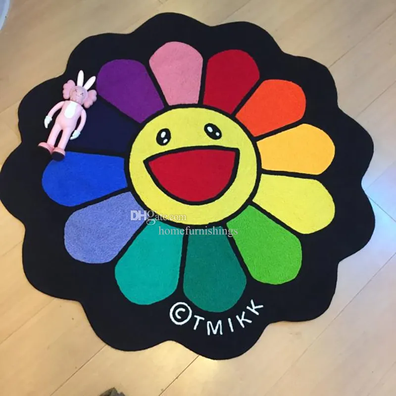Home Furnishings Aesthetics Carpet Sunflower Takashi Murakami Area Rug Hypebeast Parlor Bedroom Playroom Trending Sneakers Floor Mat Supplier S25420