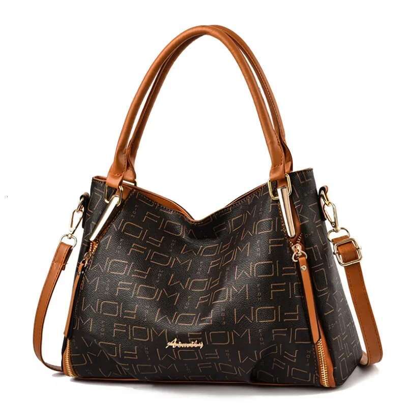 Designer Bag New Soft Leather Large Tote Bag Fashion Printing Female Bag European Famous Brand Large-Capacity Messenger Bag Female Handbag
